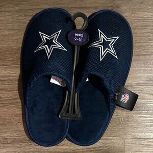 NFL Men's Navy Blue Dallas Cowboys Slip-On House Shoes
